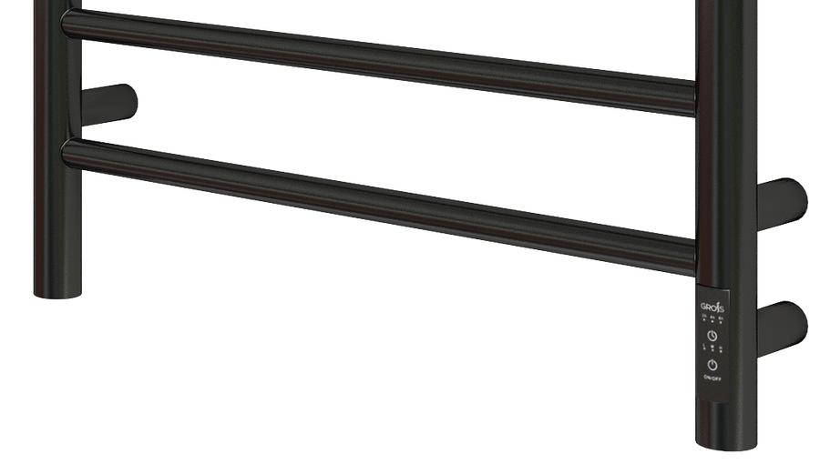 Электрический полотенцесушитель лесенка GROIS Laura GR-131 400x 700 П6 RAL9005 R, цвет черный - фото 3