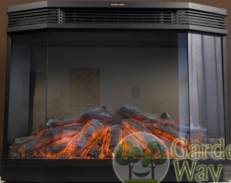 Очаг электрокамина Garden Way Volcano 3D с д/у, цвет серый