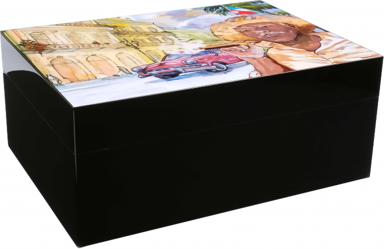 

Настольный хьюмидор Gentili, Черный, Gentili Havana Street на 50 сигар, Черный лак SV50-Black-Havana-Street