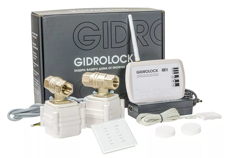 Комплект Gidrolock RADIO + WIFI 3/4 система защиты от протечек gidrolock premium tiemme 3 4 датчик gidrolock wsp с проводом 3 м