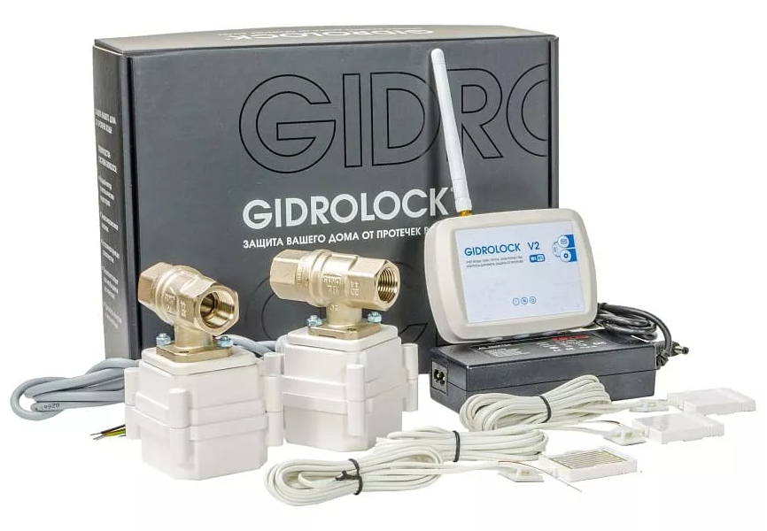 Комплект Gidrolock комплект защиты от протечек gidrolock wifi v2 с кранами 1 2 ду15 bonomi усиленный
