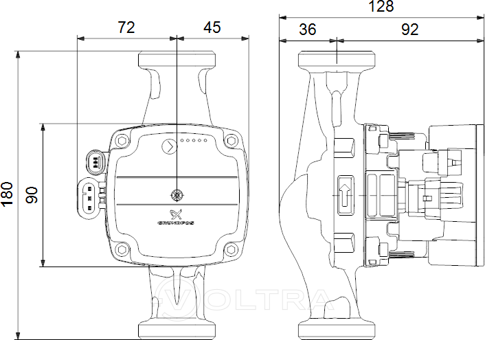 Циркуляционный насос Grundfos ALPHA SOLAR 25-75 N 180 - фото 3