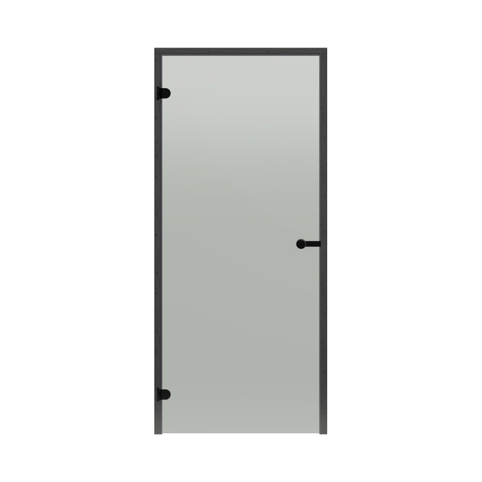 Двери стеклянные HARVIA 9/19 Black Line коробка сосна, сатин D91905BL, цвет серый