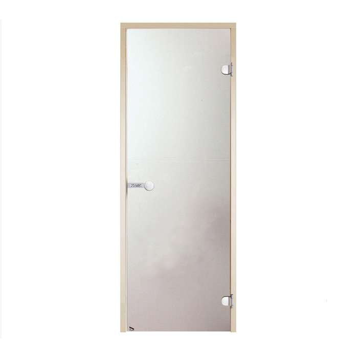 Двери стеклянные HARVIA 9/19 коробка осина, сатин D91905H, цвет серый