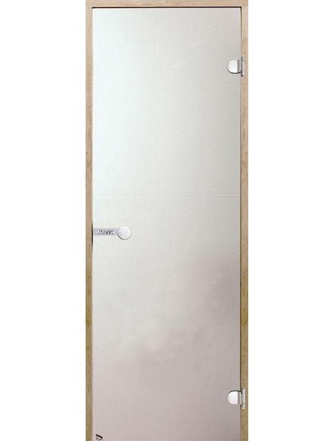 Двери стеклянные HARVIA 9/19 коробка сосна, сатин D91905M, цвет серый