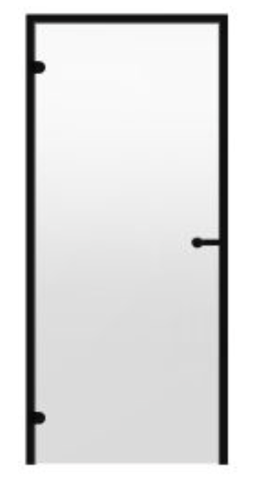 Двери стеклянные HARVIA 9/21 Black Line коробка алюминий, стекло прозрачное DA92104BL, цвет нет