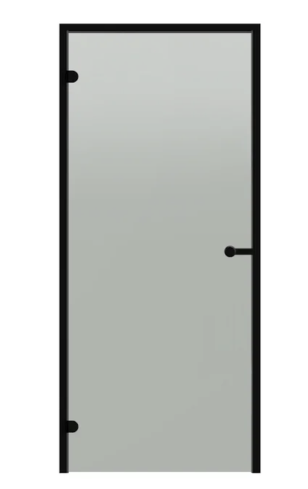 Двери стеклянные HARVIA 9/21 Black Line коробка алюминий, стекло сатин DA92105BL, цвет серый