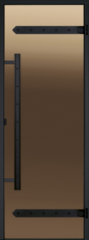 Двери стеклянные HARVIA LEGEND 8/19 черная коробка сосна, бронза D81901МL, цвет бронзовый