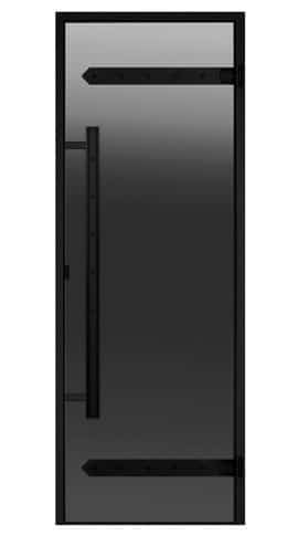Двери стеклянные HARVIA LEGEND 8/21 черная коробка сосна, серая D82102МL, цвет серый