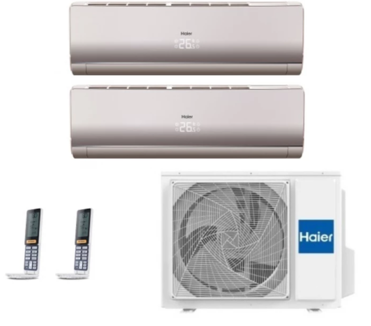 Мульти сплит-система на 2 комнаты Haier Lightera Super Match 2U40S2SM1FA/AS09NS6ERA-G/AS12NS6ERA-G