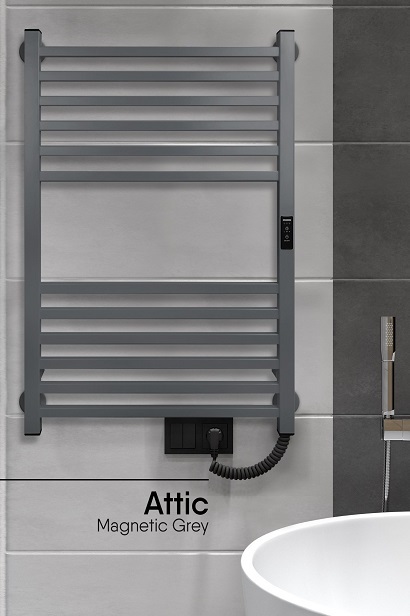 Электрический полотенцесушитель лесенка INDIGO Attic (el) 80/50 Magnetic Grey, цвет серый INDIGO Attic (el) 80/50 Magnetic Grey - фото 2