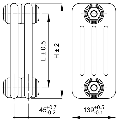 Радиатор отопления IRSAP TESI RR4 4 0300 YY 01 A4 02 1 секция, цвет белый - фото 3