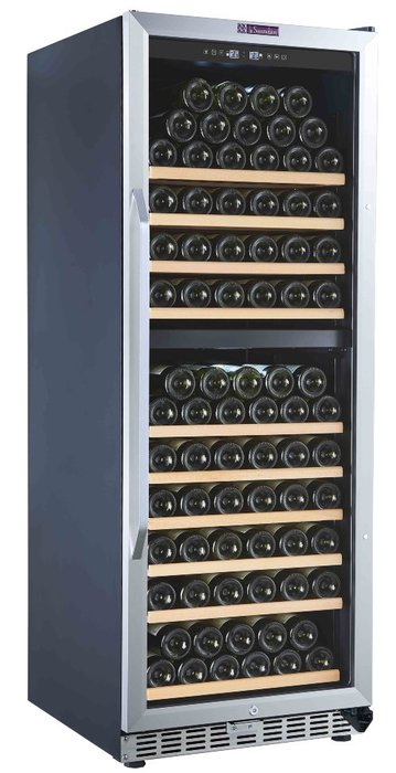 Встраиваемый винный шкаф 101-200 бутылок LaSommeliere MZ2V135, цвет стальной - фото 1