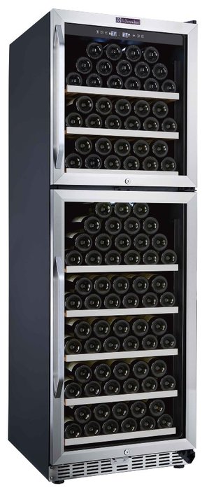 Встраиваемый винный шкаф 101-200 бутылок LaSommeliere MZ2V165, цвет стальной