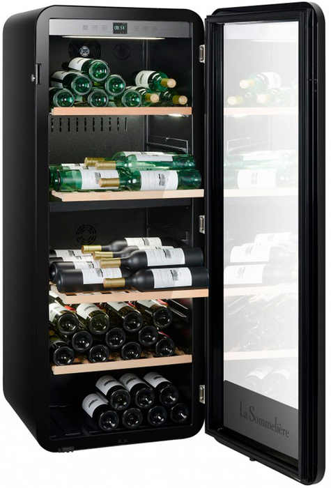 Отдельностоящий винный шкаф 101-200 бутылок LaSommeliere APOGEE145DZ, цвет черный - фото 5