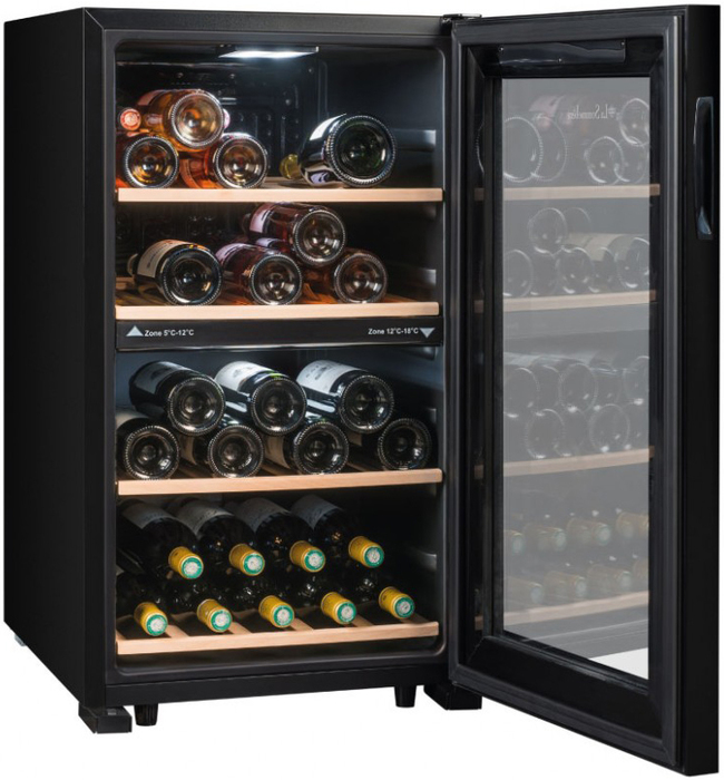 Отдельностоящий винный шкаф 22-50 бутылок LaSommeliere LS51.2ZBLACK, цвет черный - фото 2