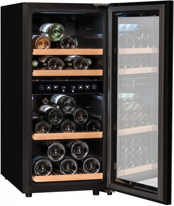 Отдельностоящий винный шкаф 22-50 бутылок LaSommeliere SLS34DZ, цвет черный - фото 5