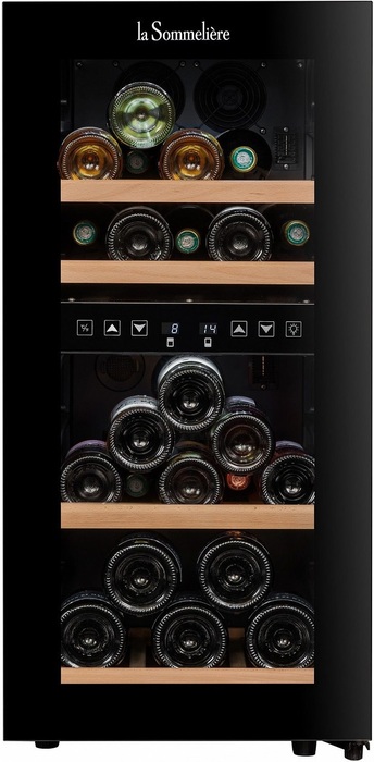 Отдельностоящий винный шкаф 22-50 бутылок LaSommeliere SLS34DZ, цвет черный - фото 6