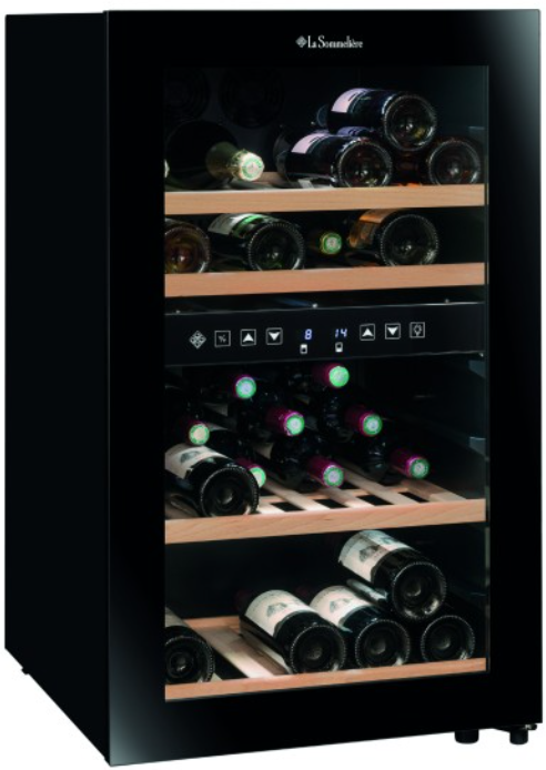 Отдельностоящий винный шкаф 22-50 бутылок LaSommeliere SLS45DZ, цвет черный - фото 5
