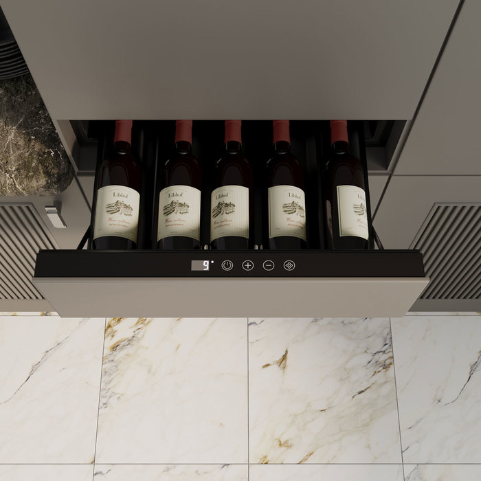 Встраиваемый винный шкаф до 12 бутылок Libhof DT-5, цвет чёрный - фото 3