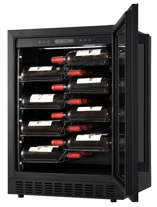 Отдельностоящий винный шкаф 22-50 бутылок Libhof EZ-36 black, цвет черный - фото 6