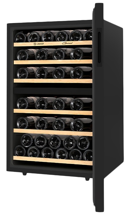 Отдельностоящий винный шкаф 22-50 бутылок Libhof GMD-49 black, цвет черный - фото 5