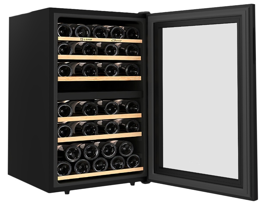 Отдельностоящий винный шкаф 22-50 бутылок Libhof GMD-49 black, цвет черный - фото 3