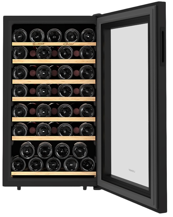 Отдельностоящий винный шкаф 22-50 бутылок Libhof GM-49 black, цвет черный - фото 4