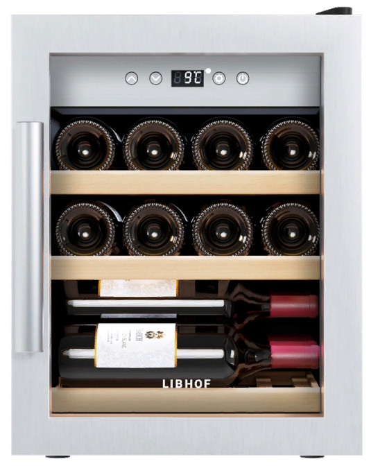Отдельностоящий винный шкаф 12-21 бутылка Libhof GQ-12 silver, цвет серый - фото 3