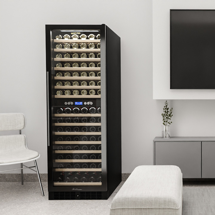 Встраиваемый винный шкаф 101-200 бутылок MEYVEL MV160-KBT2, цвет черный - фото 4