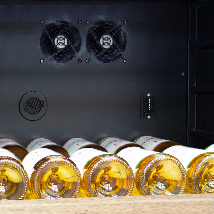 Встраиваемый винный шкаф 101-200 бутылок MEYVEL MV160-KBT2, цвет черный - фото 10