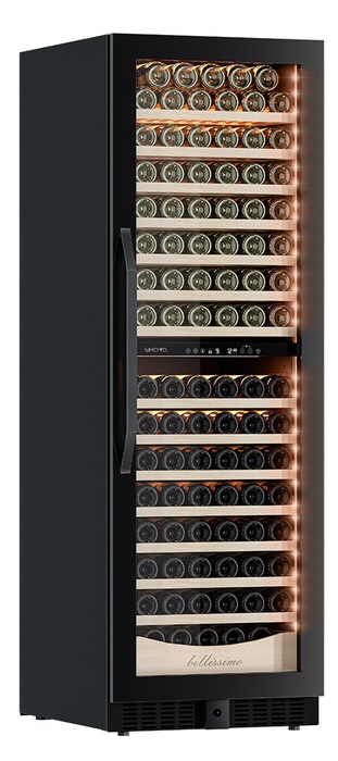 Встраиваемый винный шкаф 101-200 бутылок MEYVEL MV163PRO-KBT2, цвет черный - фото 2