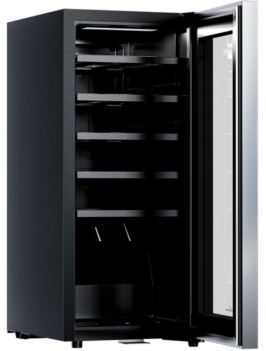 Отдельностоящий винный шкаф 12-21 бутылка MEYVEL MV18-KBF1, цвет чёрный