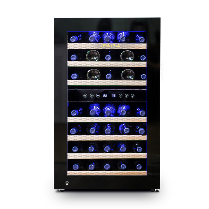 Отдельностоящий винный шкаф 22-50 бутылок MEYVEL MV45-KBF2, цвет черный - фото 2