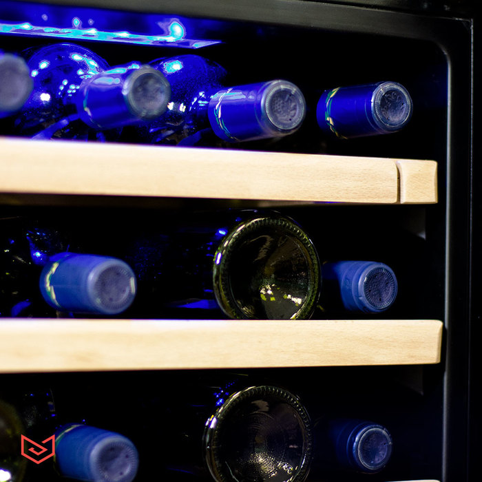 Отдельностоящий винный шкаф 22-50 бутылок MEYVEL MV45-KBF2, цвет черный - фото 4