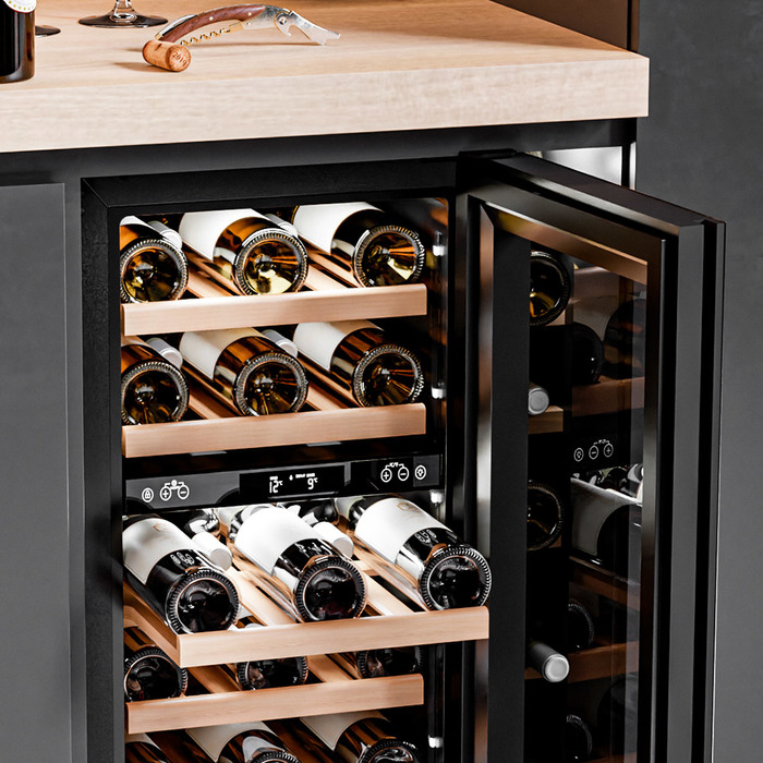 Встраиваемый винный шкаф 22-50 бутылок MEYVEL MV28NH-KBT2, цвет чёрный - фото 3