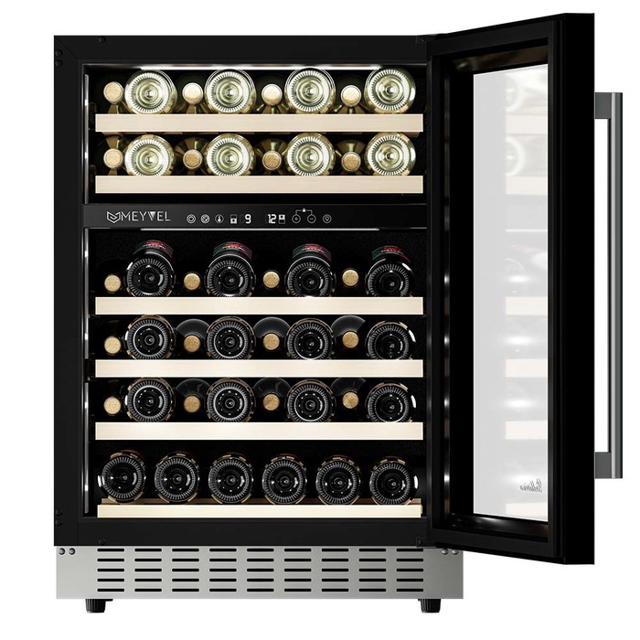 Встраиваемый винный шкаф 22-50 бутылок MEYVEL MV46PRO-KST2, цвет серый - фото 3