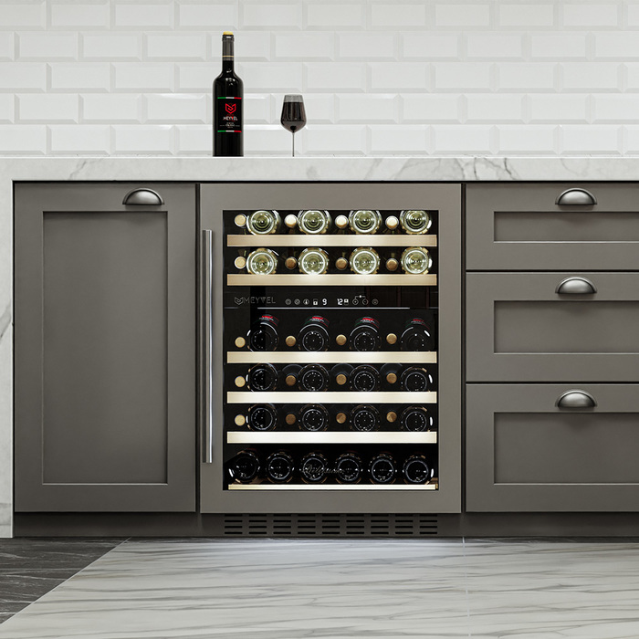 Встраиваемый винный шкаф 22-50 бутылок MEYVEL MV46PRO-KST2, цвет серый - фото 10