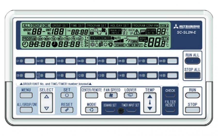 центральный контроллер dms 2 до 256 внутренних блоков учет электроэнергии samsung Центральный пульт управления Mitsubishi Heavy