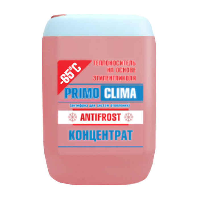 Теплоноситель Primoclima Antifrost Теплоноситель концентрат (Этиленгликоль) -65C 10 кг теплоноситель primoclima antifrost 30 °с 20 кг на основе глицерина
