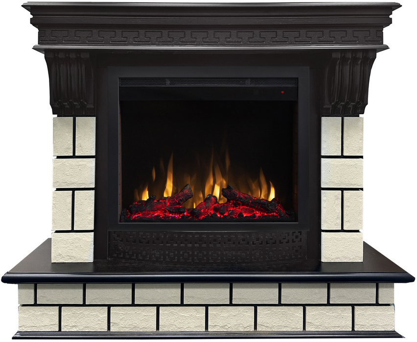 

Электрокамин с широким очагом 2D Real-Flame, Темный орех, Real-Flame CASTLE 25,5 DN с очагом SAPHIR 25.5
