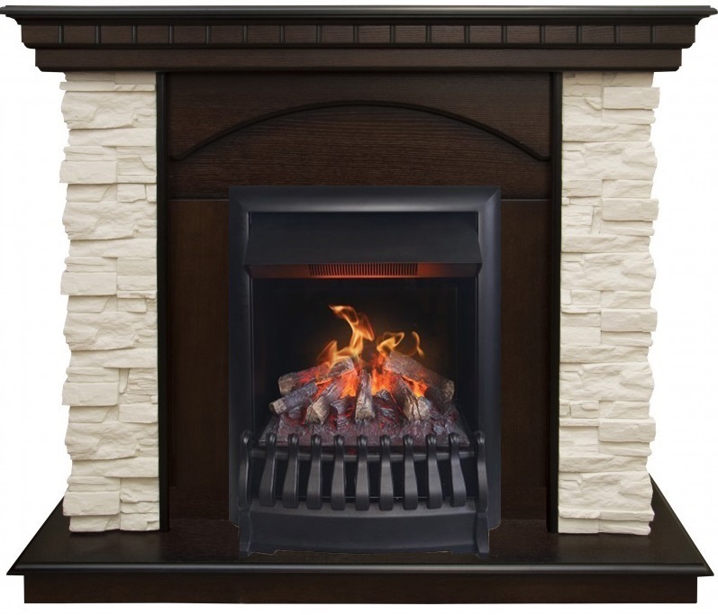 

Компактный электрокамин Real-Flame, Сланец белый, Real-Flame Elford Corner STD/EUG/ с очагом 3D Oregan