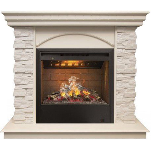 

Электрокамин 3D со звуком Real-Flame, Сланец белый, Real-Flame Elford HL WT с очагом 3D Helios