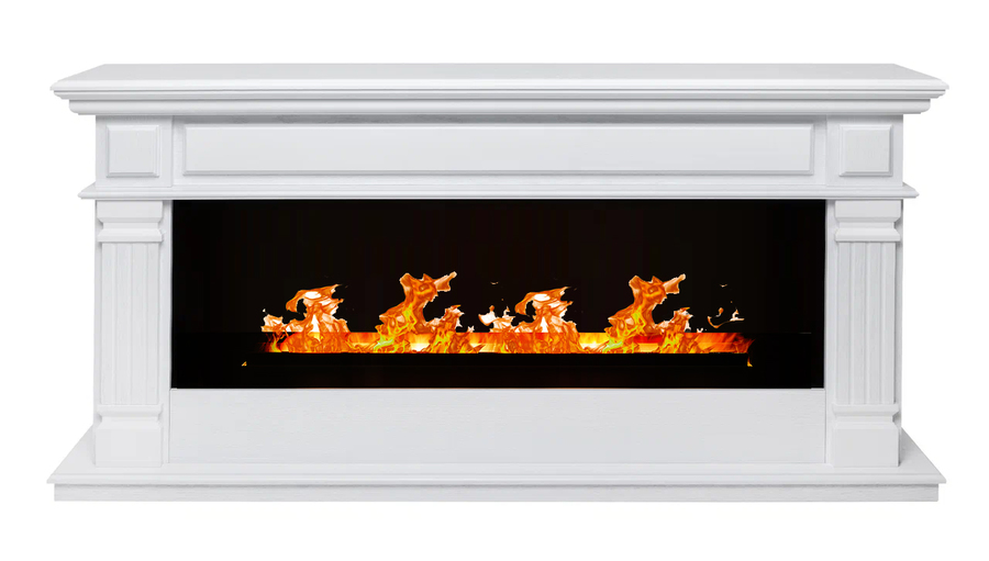 Линейный электрокамин Real-Flame ISLANDIA CST1000 WT с очагом 3D CASSETTE 1000 LED RGB