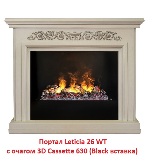 Деревянный портал для камина Real-Flame Leticia 26 WT, цвет белый с патиной - фото 8