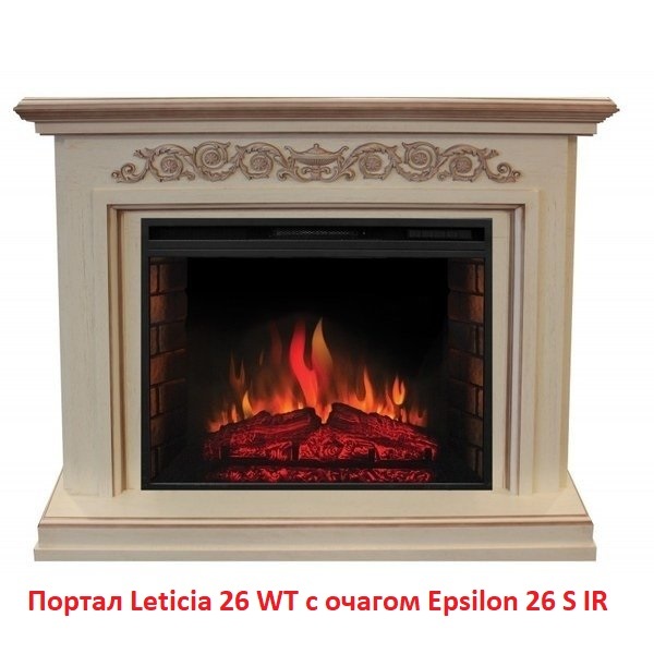 Деревянный портал для камина Real-Flame Leticia 26 WT, цвет белый с патиной - фото 10