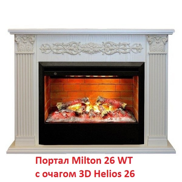 Деревянный портал для камина Real-Flame Milton 25,5/26 WT, цвет дуб белый Real-Flame Milton 25,5/26 WT - фото 3