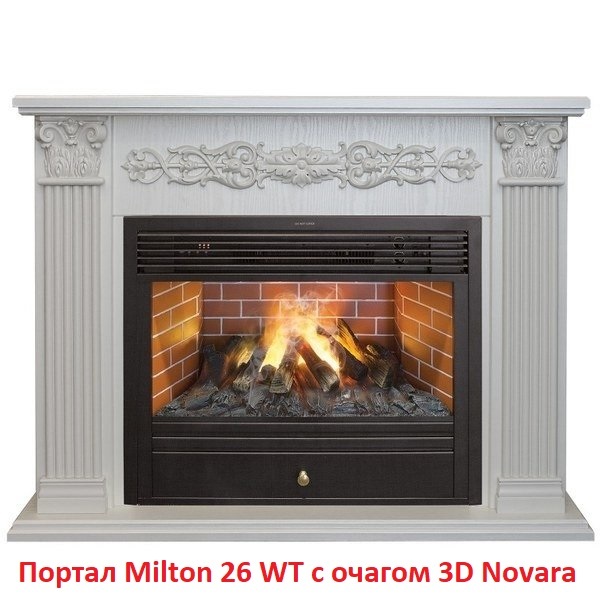 Деревянный портал для камина Real-Flame Milton 25,5/26 WT, цвет дуб белый Real-Flame Milton 25,5/26 WT - фото 4