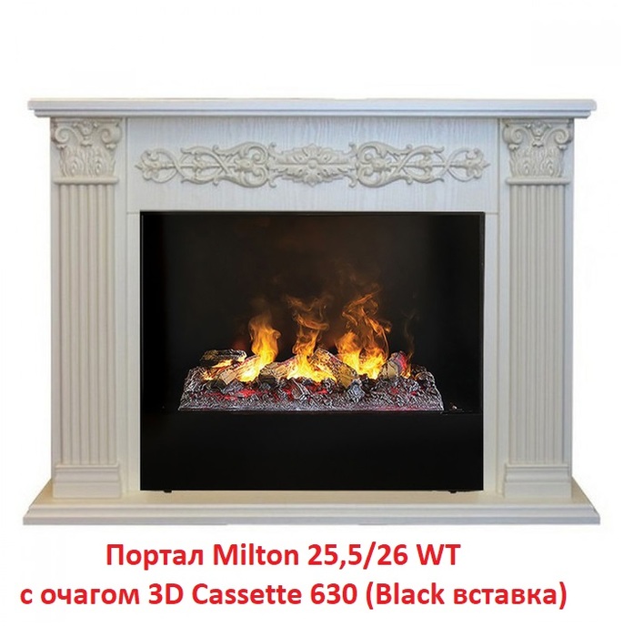 Деревянный портал для камина Real-Flame Milton 25,5/26 WT, цвет дуб белый Real-Flame Milton 25,5/26 WT - фото 6
