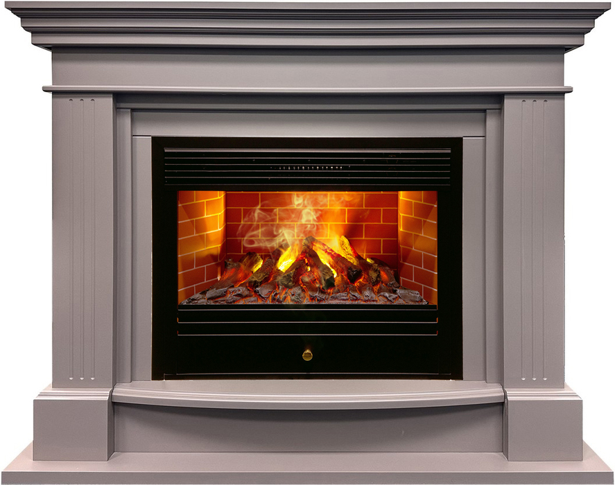 Электрокамин с широким очагом 3D Real-Flame ONTARIO 26/33 BG (BG-P618) с очагом 3D Novara 26
